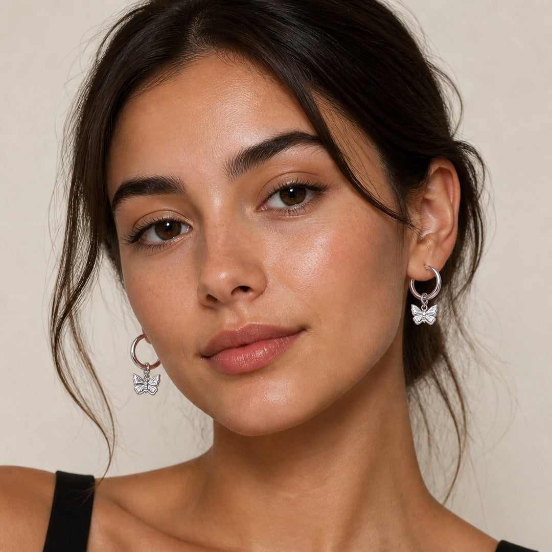 Butterfly Huggie Earrings