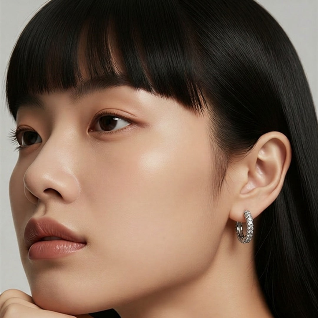 Textured Huggie Hoop Earrings