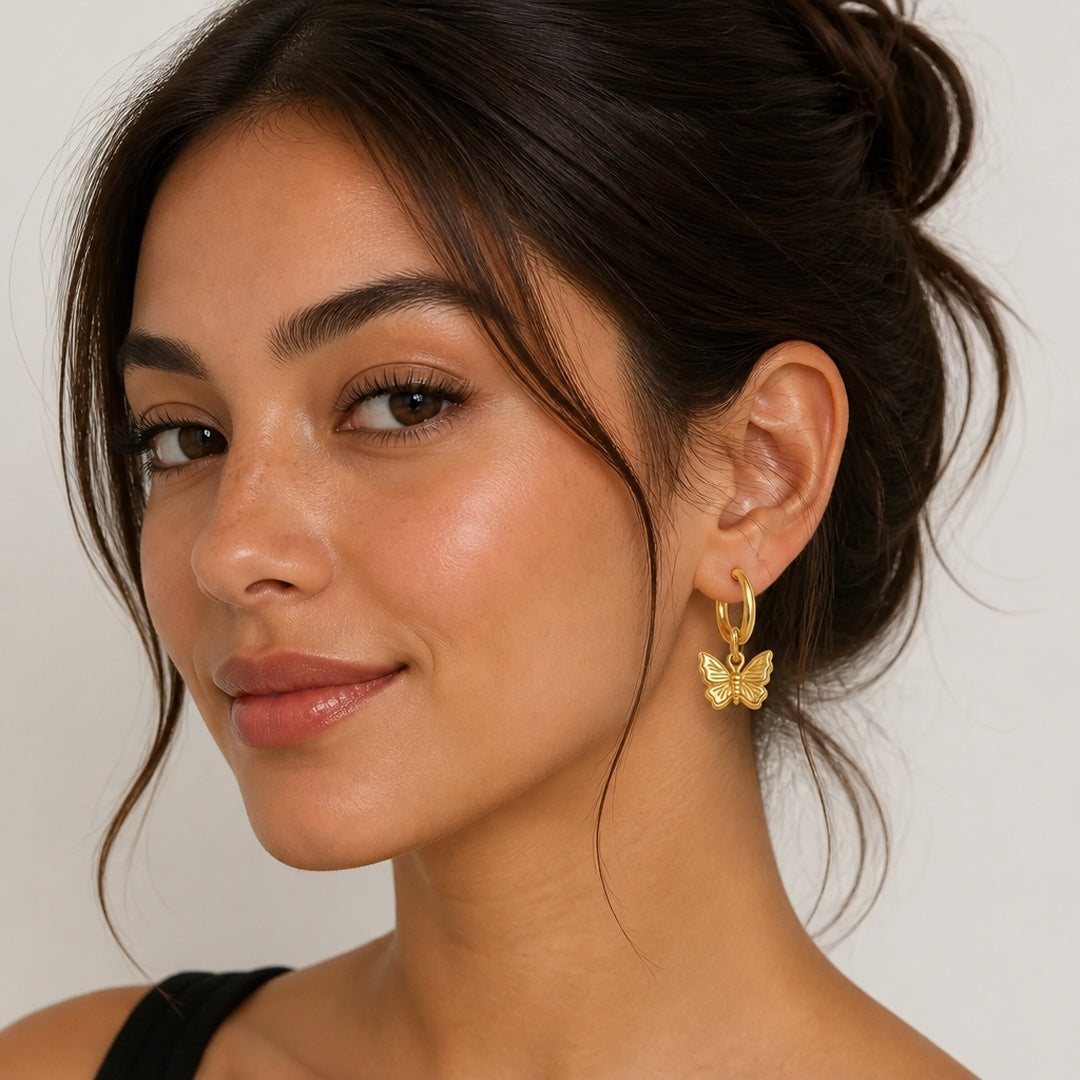 Butterfly Huggie Earrings