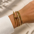 FIVE85 3-Piece 18K Gold PVD Jewelry Stacking Bracelet Set