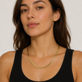 18K Gold PVD Flat Snake Chain Herringbone Necklace