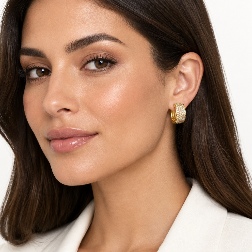 Pave Hoop Ear, Pink CZ