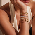 FIVE85 6-Piece 18K Gold PVD Jewelry Stacking Bracelet Set
