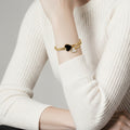 18K Gold PVD Heart Charm Bangle