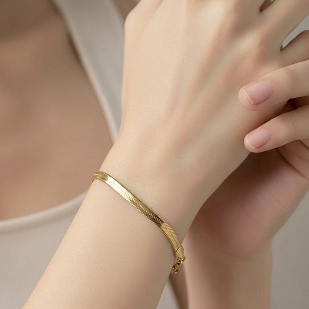 Herringbone Chain Bracelet 3mm