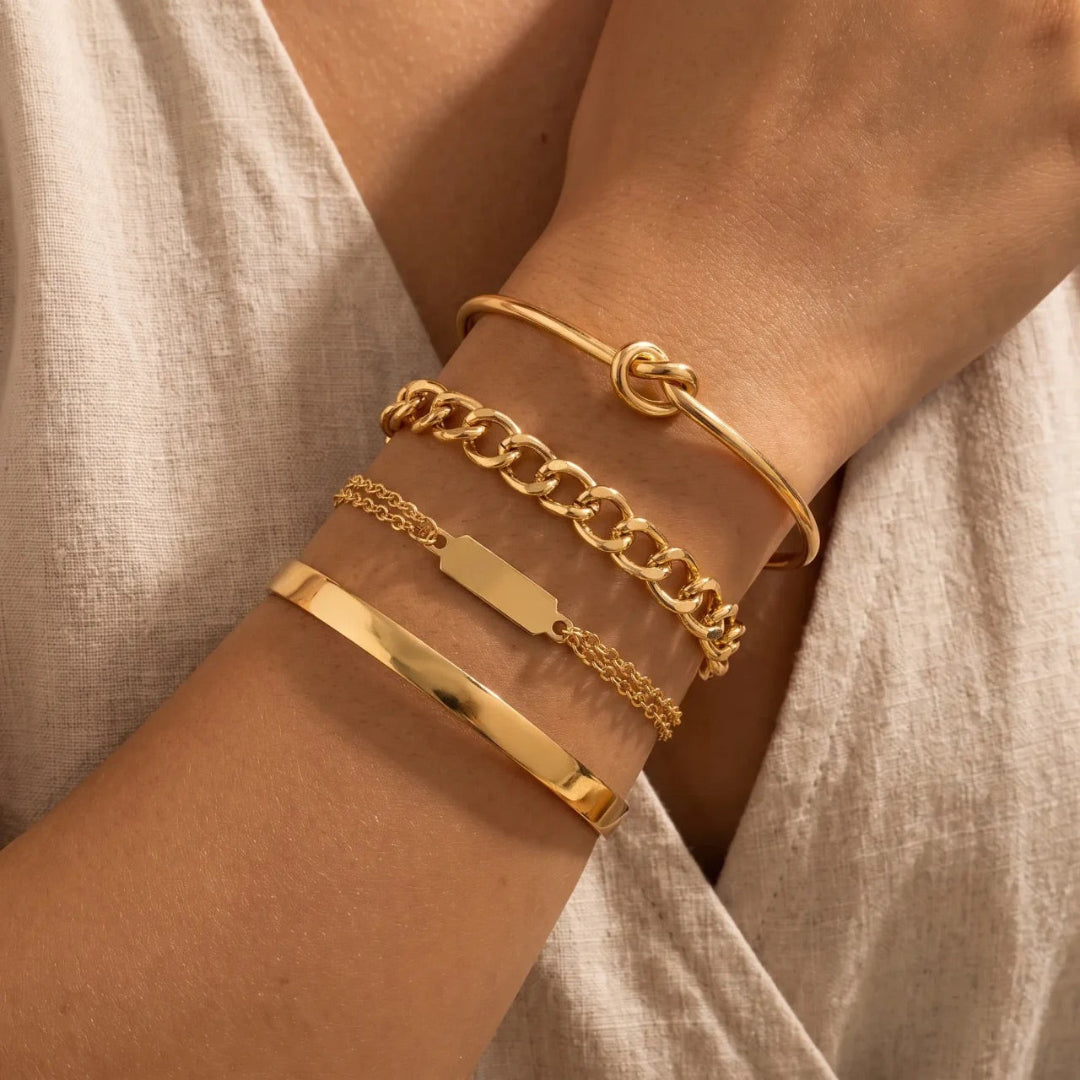 Paris Bracelet Set, Gold