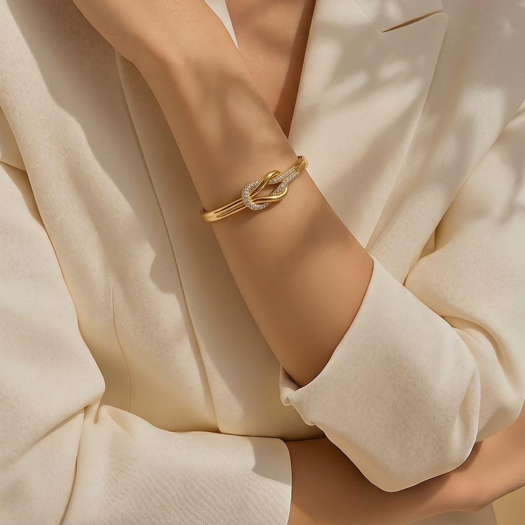 18K Gold PVD Love Knot Bangle