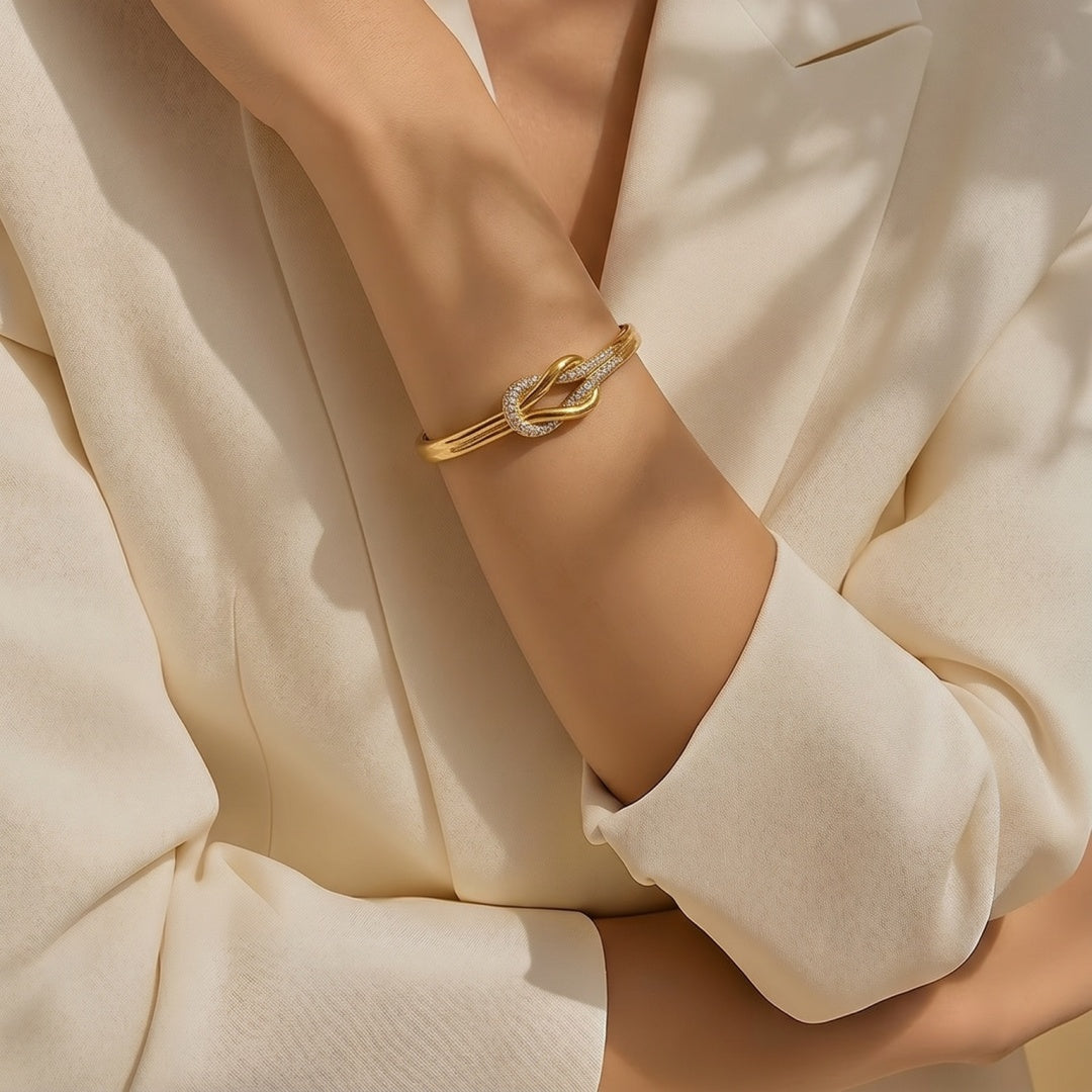 18K Gold PVD Love Knot Bangle