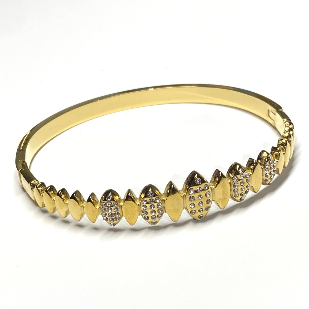 18K Gold PVD Sparkle Row Bangle
