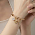 18K Gold PVD Boho Charm Bangle