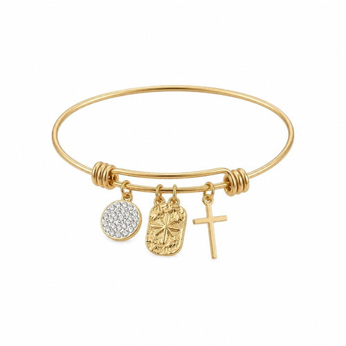 18K Gold PVD Boho Charm Bangle