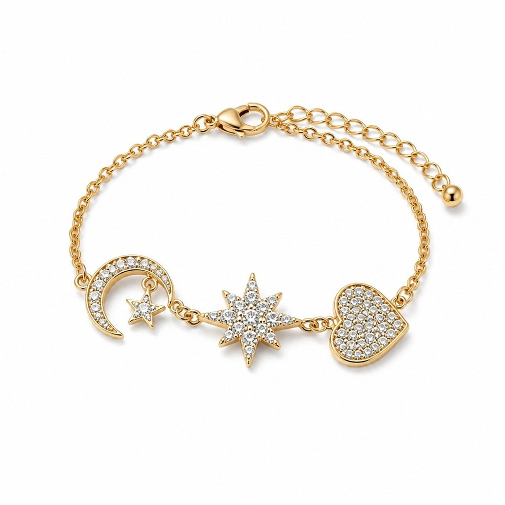 18K Gold PVD Celestial Charm Bracelet