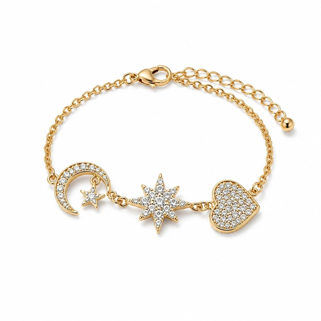 18K Gold PVD Celestial Charm Bracelet