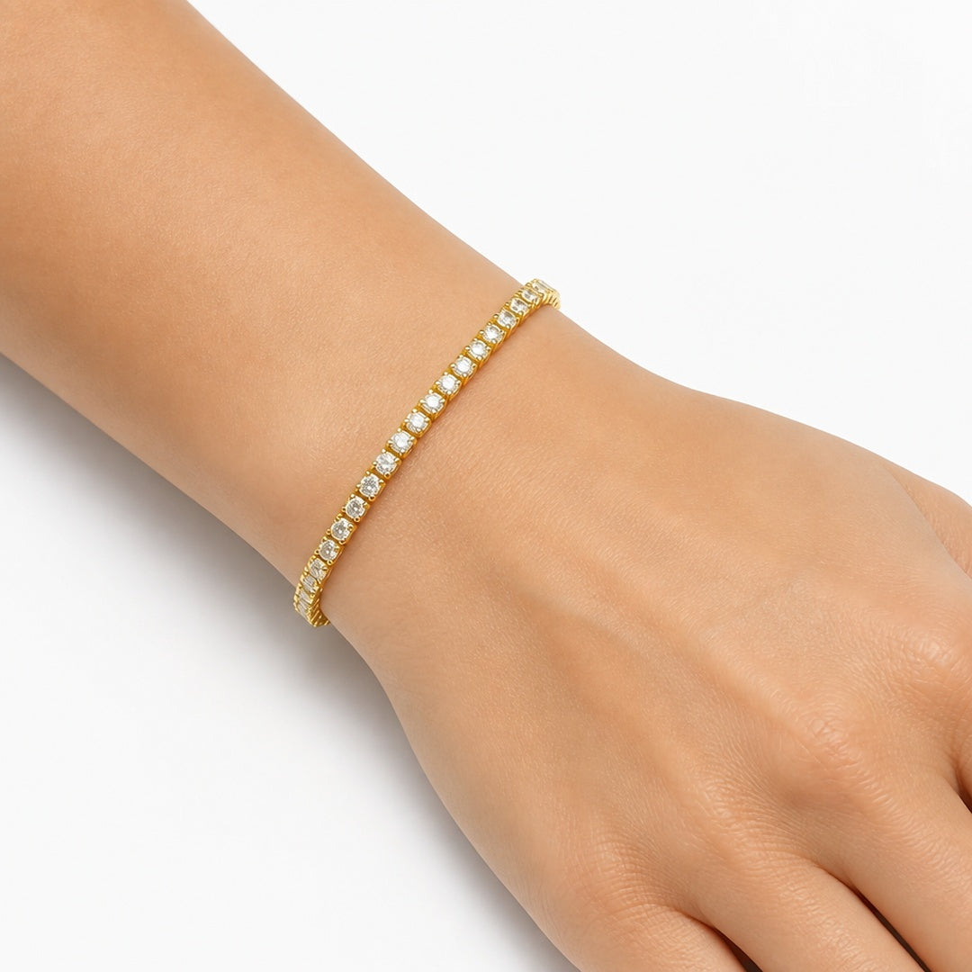 18K Gold PVD Classic Tennis Bracelet
