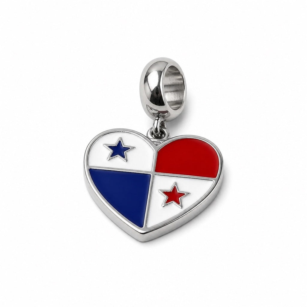 Panama Flag Heart Charm