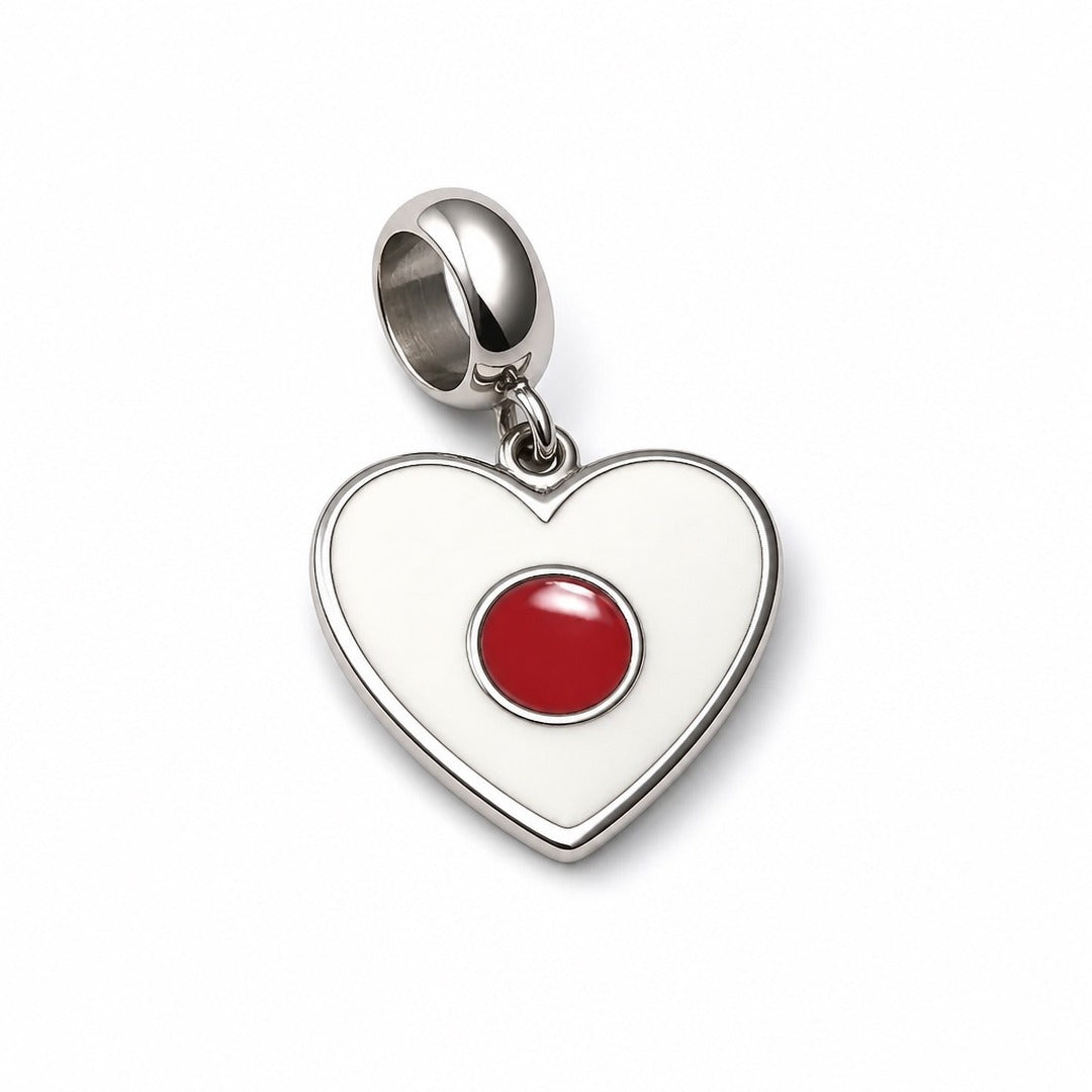 Japan Flag Heart Charm