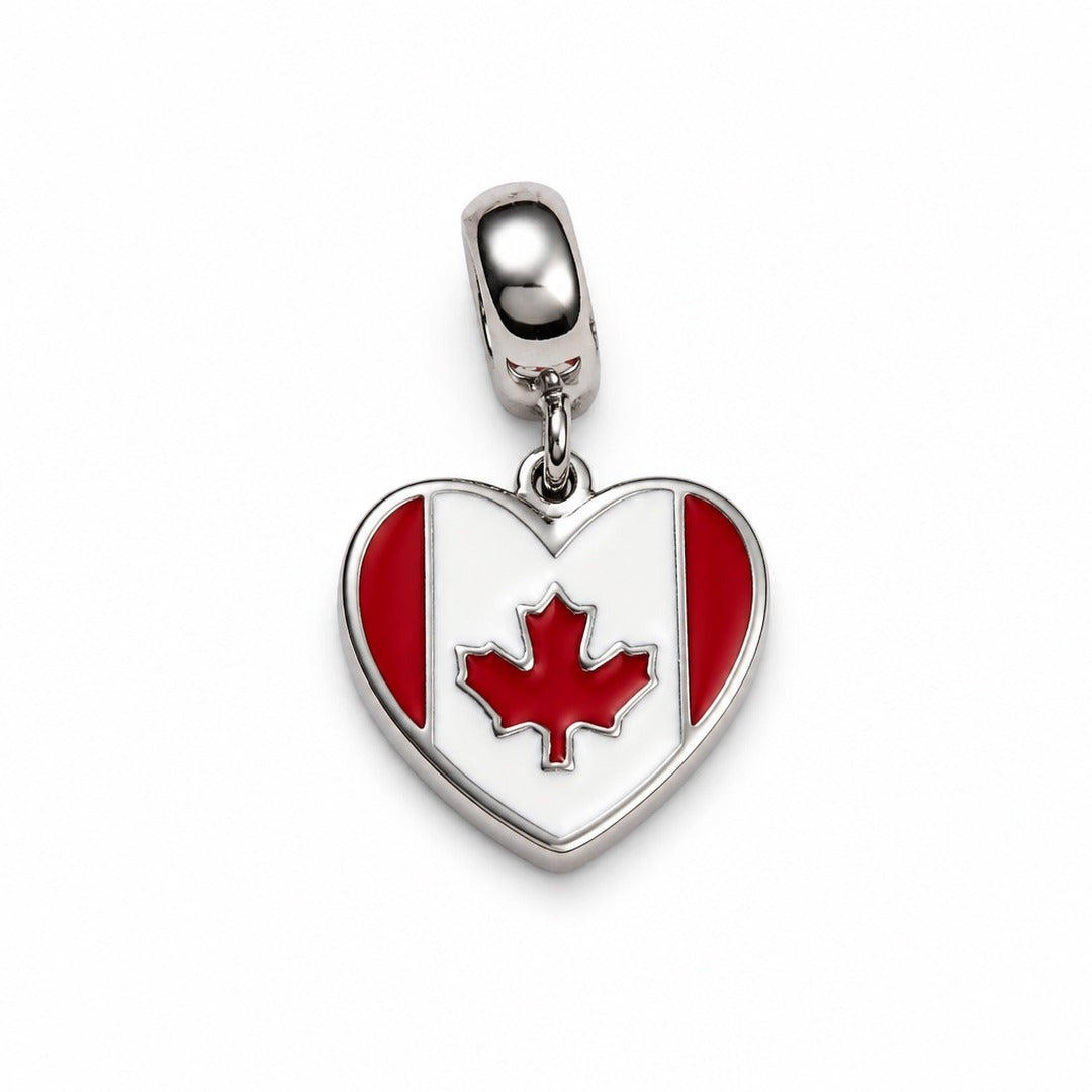 Canada Flag Heart Charm