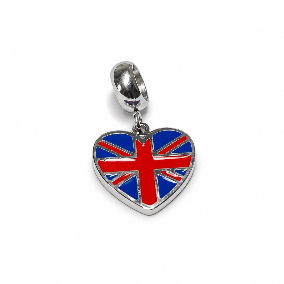UK Flag Heart Charm