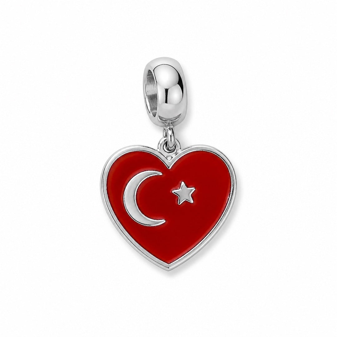Turkey Flag Heart Charm