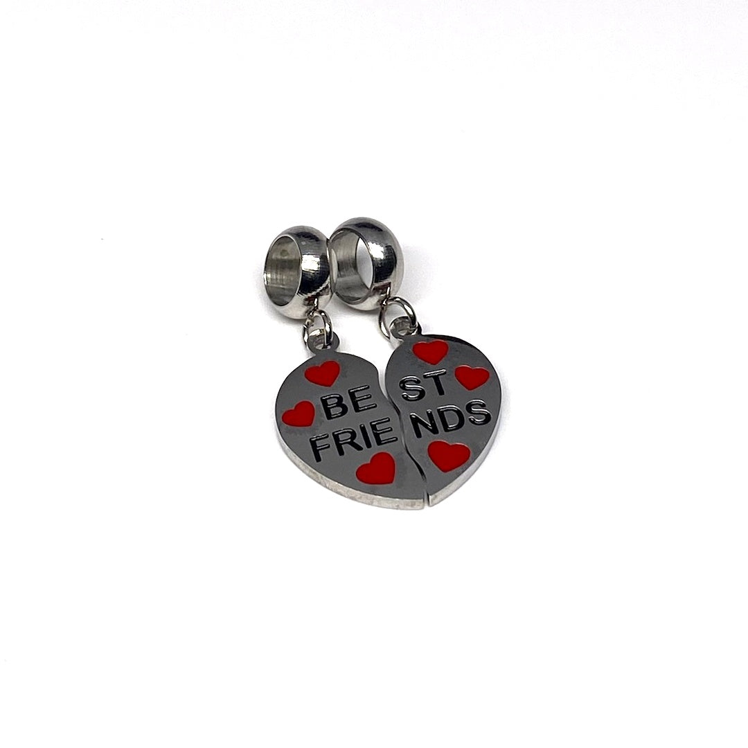 Best Friends Heart Charm