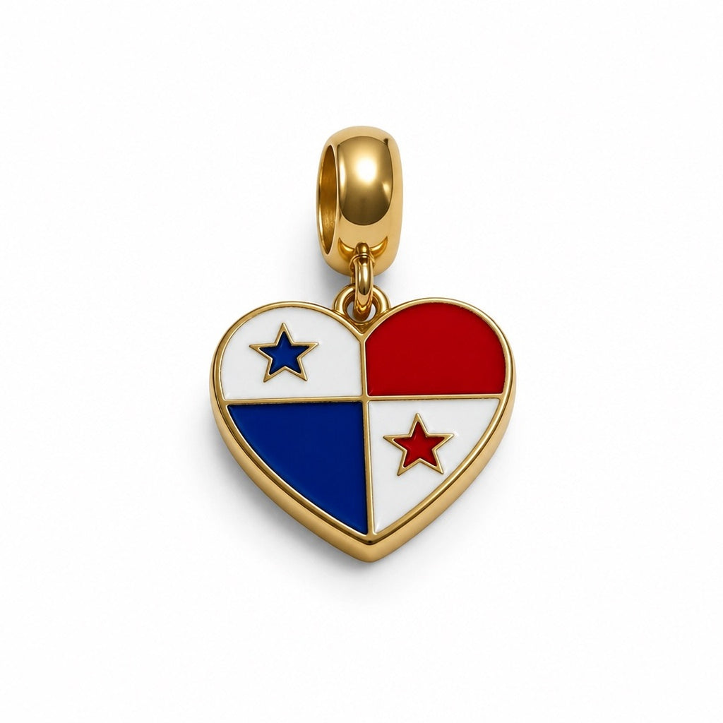 Panama Flag Heart Charm
