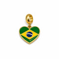Brazil Flag Heart Charm
