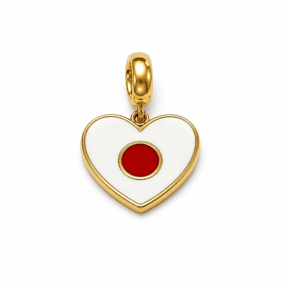 Japan Flag Heart Charm