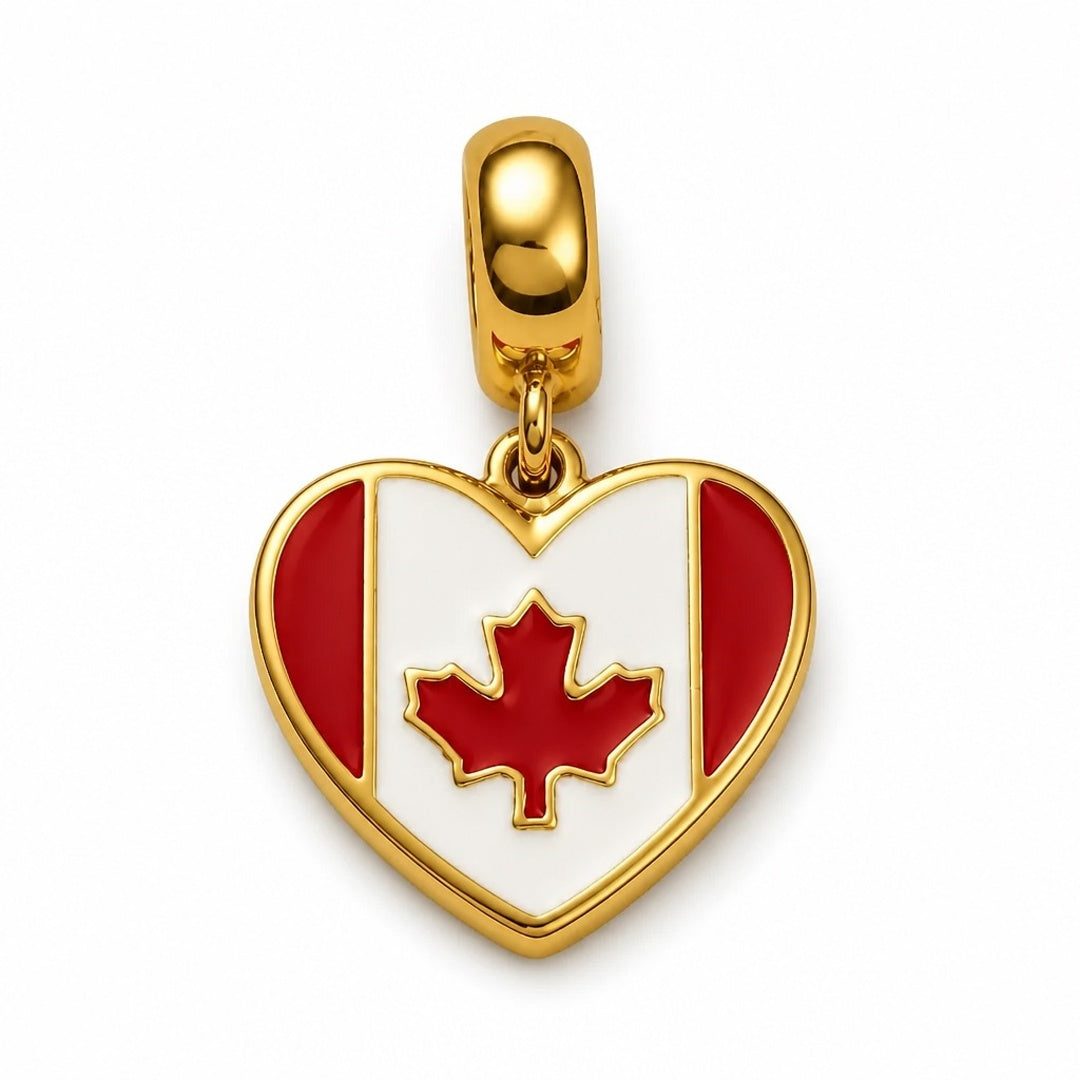 Canada Flag Heart Charm