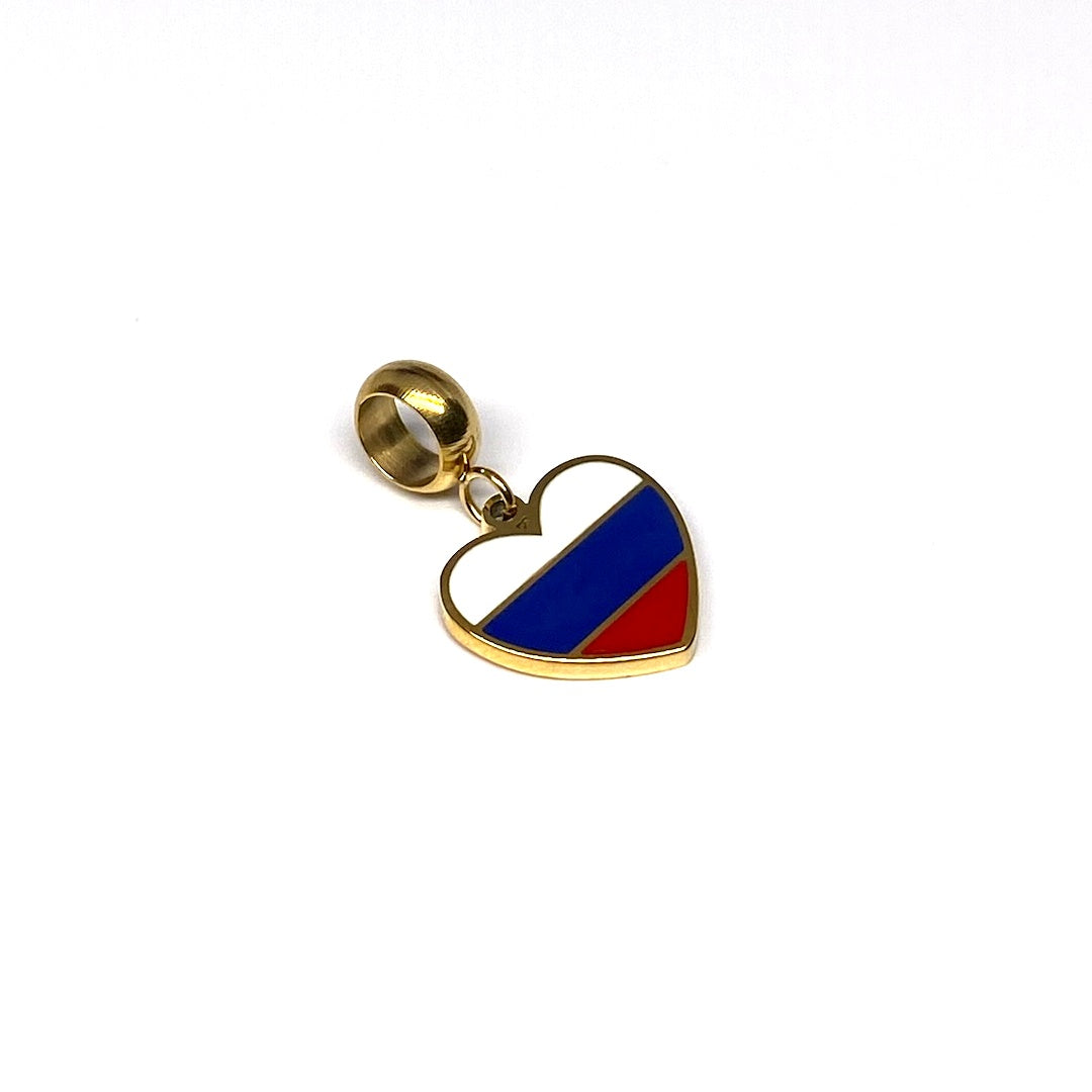 Russia Flag Heart Charm