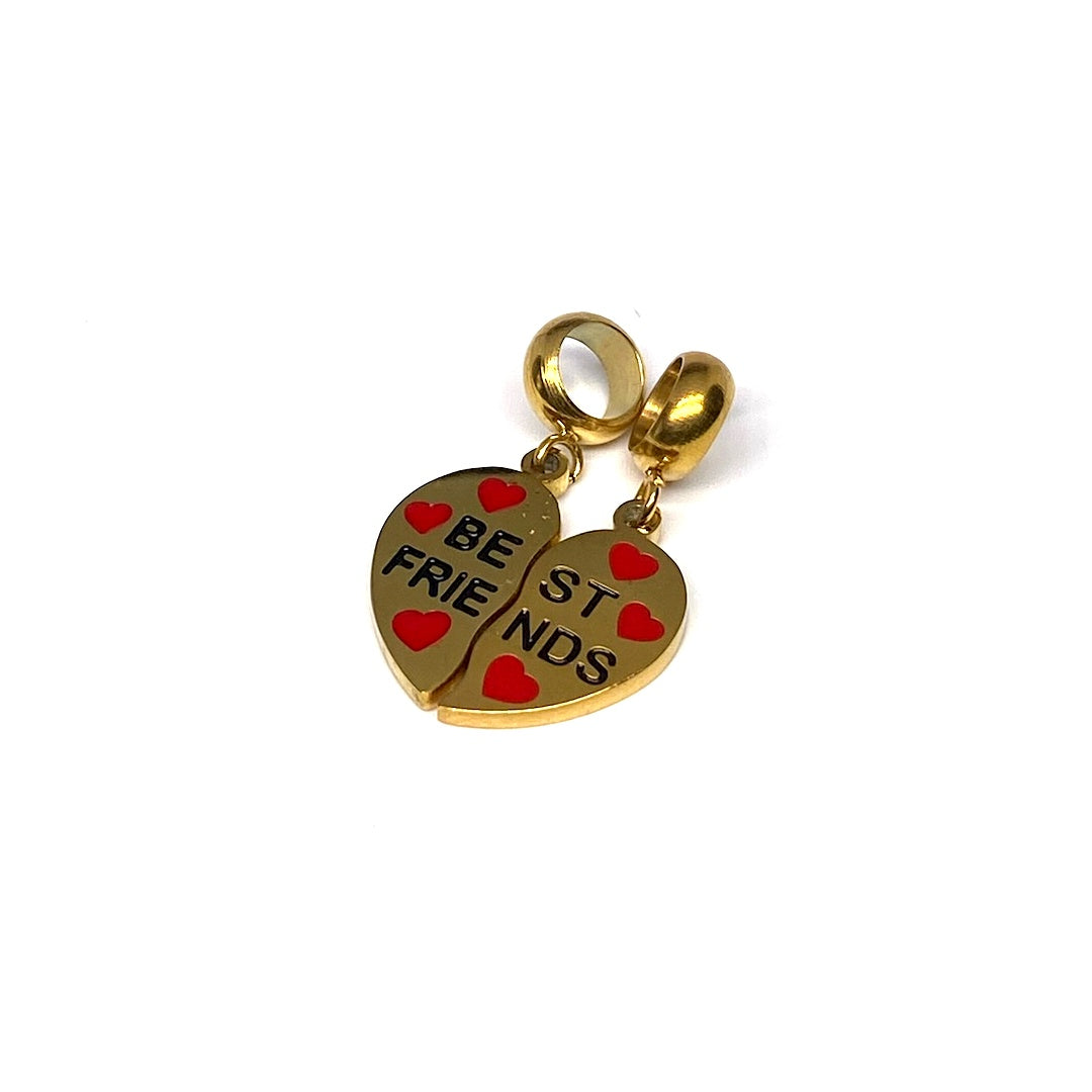 Best Friends Heart Charm