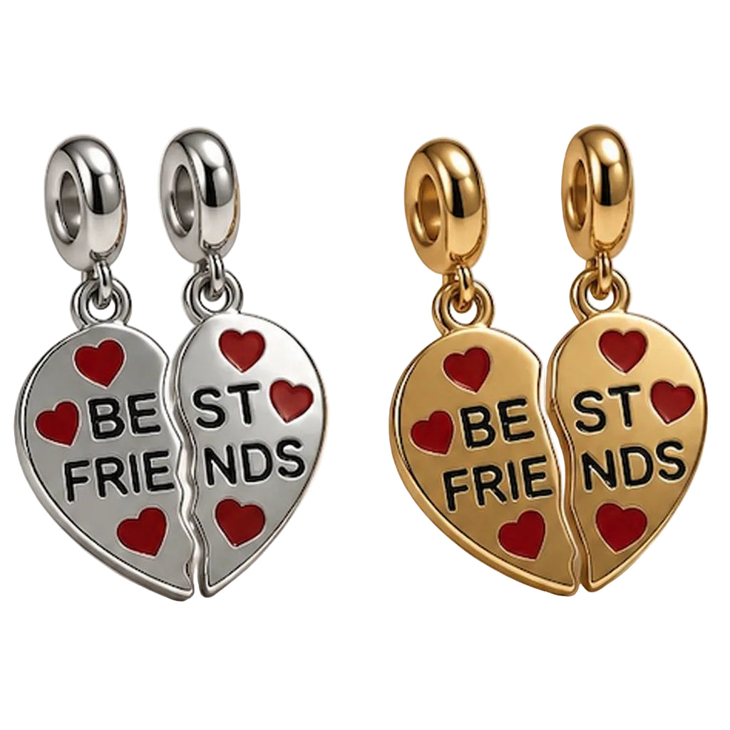 Best Friends Heart Charm