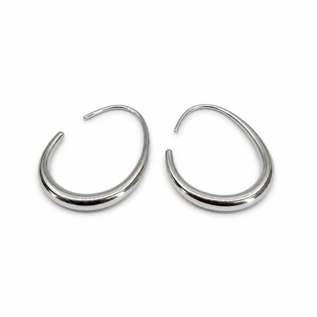 Silver Abstract Hoop Earrings