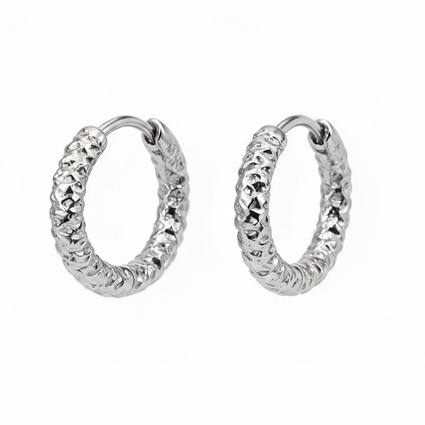 Textured Huggie Hoop Earrings