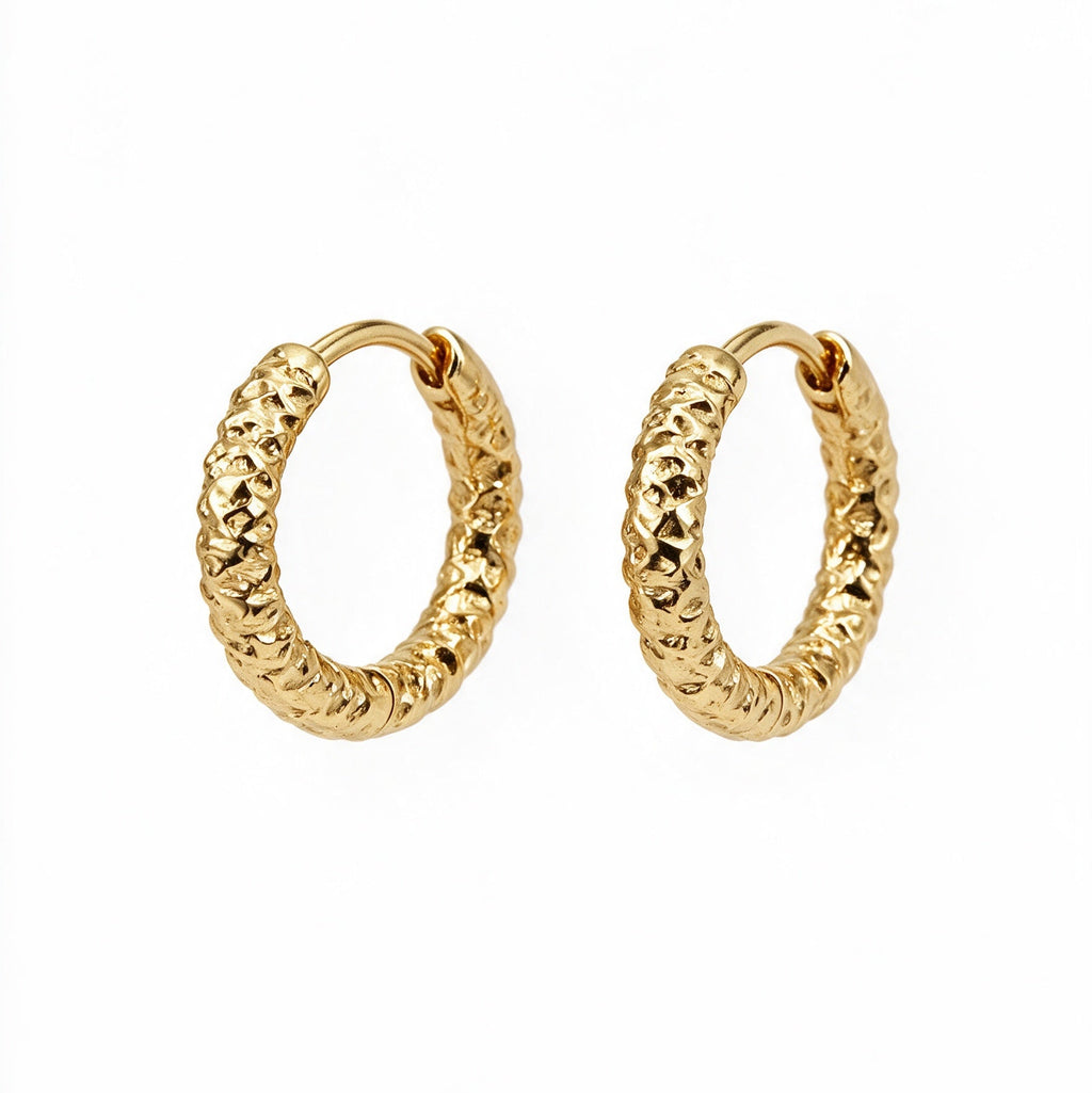 Textured Huggie Hoop Earrings