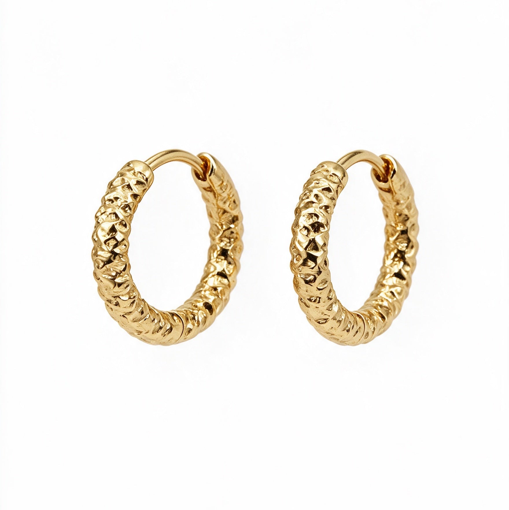 Textured Huggie Hoop Earrings
