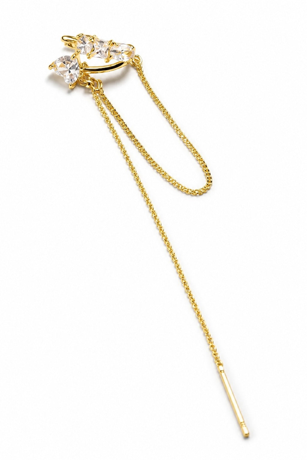 18K Gold PVD Link Drop Ear Cuff
