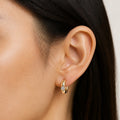 18K Gold PVD Diamond Spark Huggie Earrings