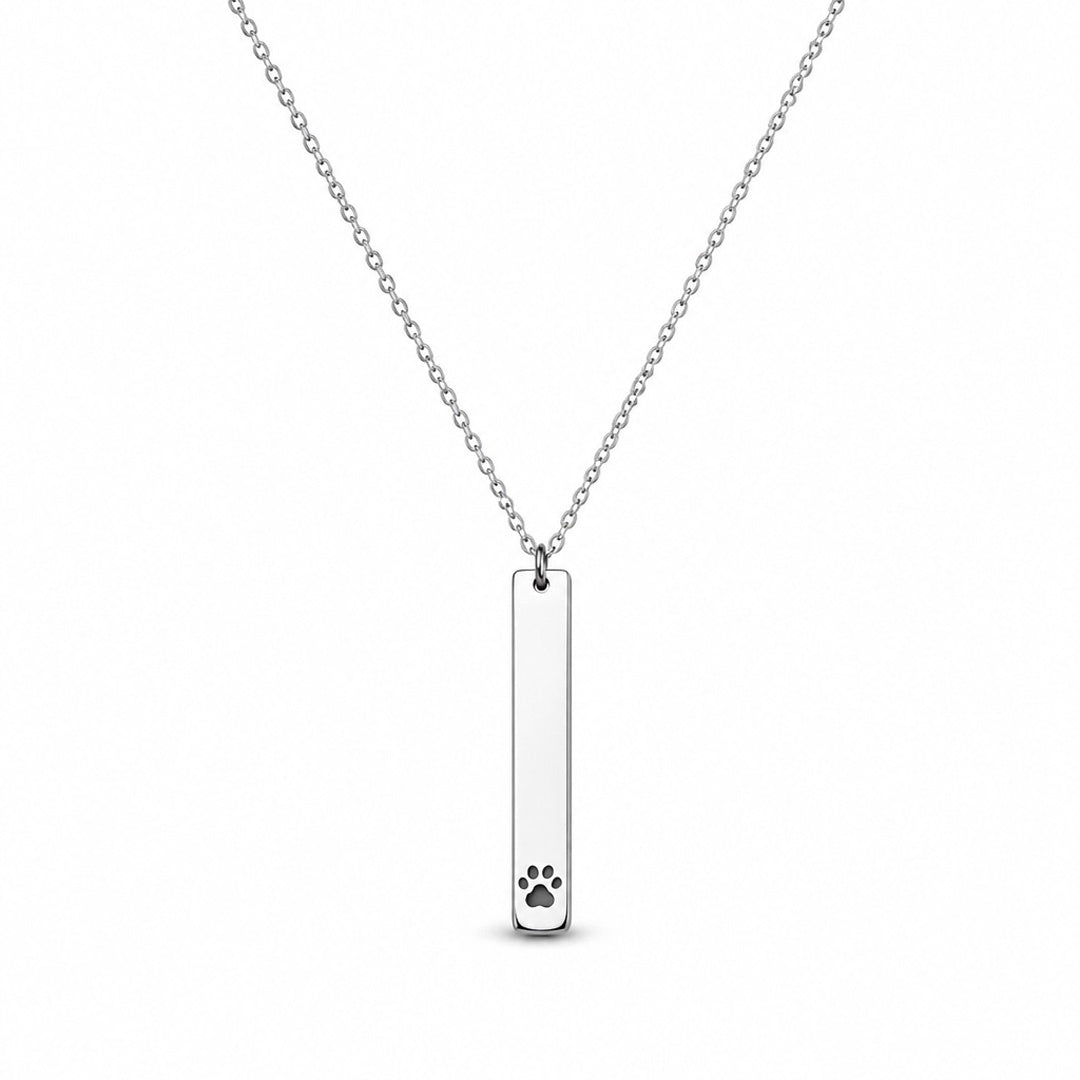 Paw Print Cutout Bar Necklace