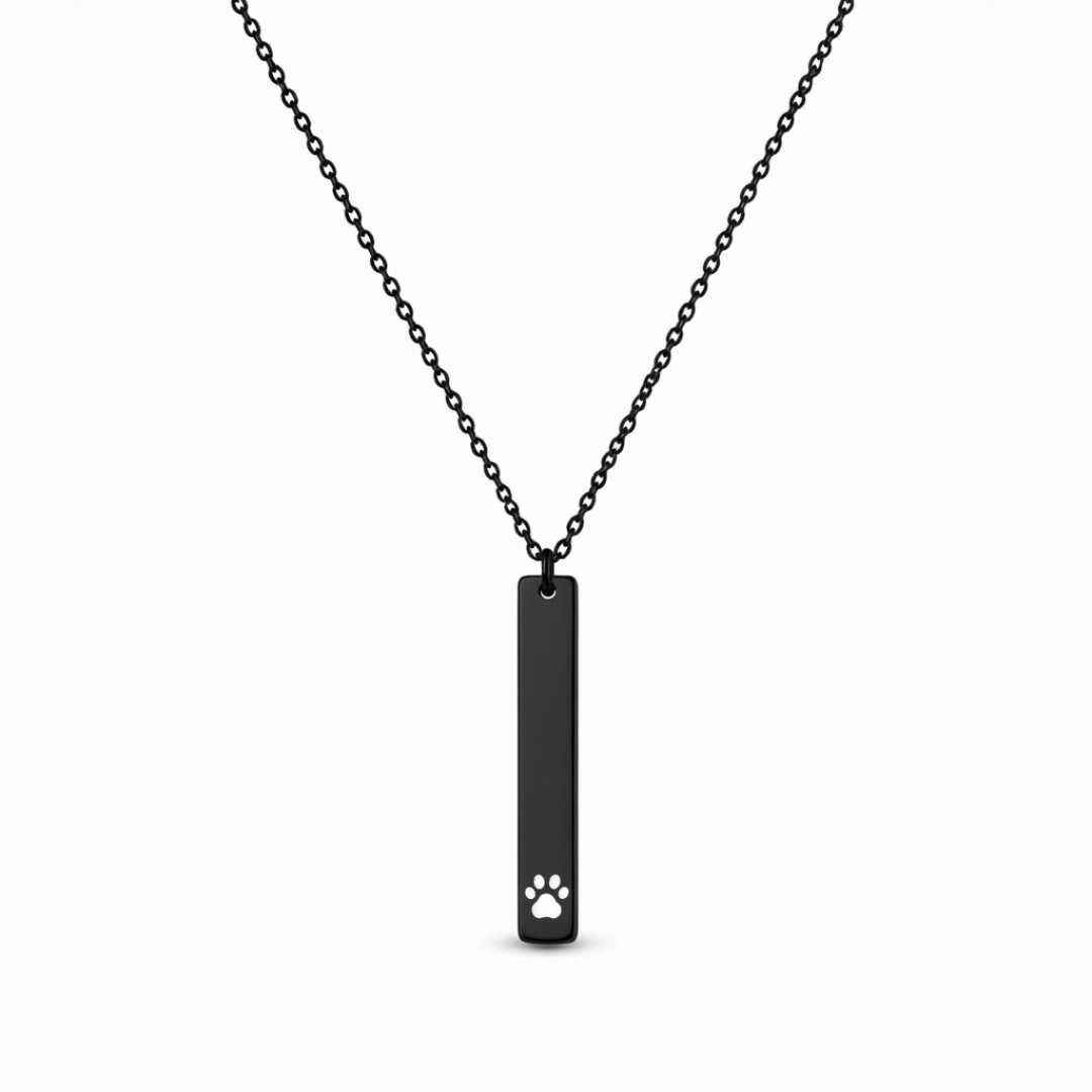 Paw Print Cutout Bar Necklace
