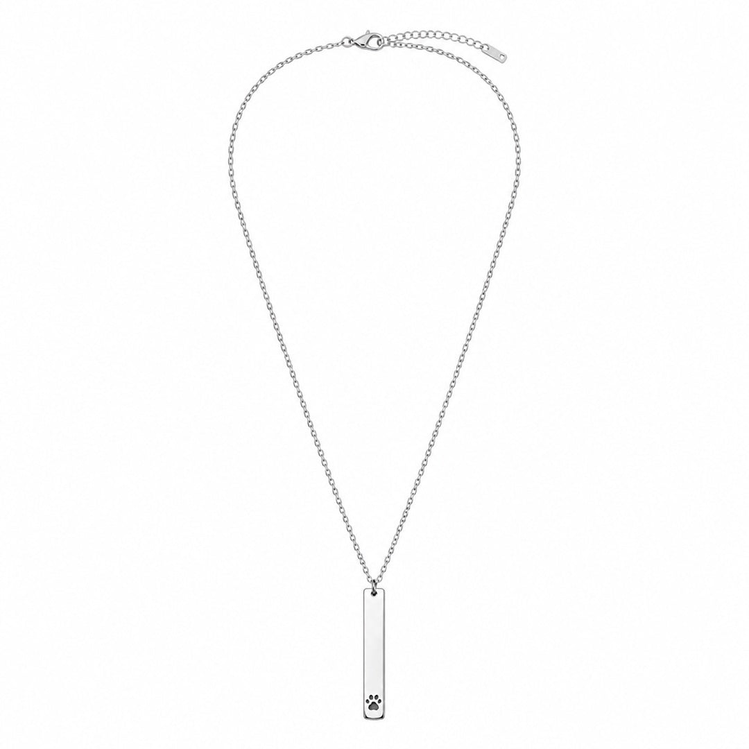 Paw Print Cutout Bar Necklace