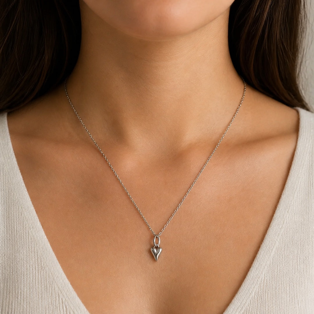 Pointed Heart Pendant Necklace