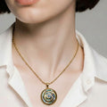 18K Gold PVD Abalone Spiral Pendant Necklace