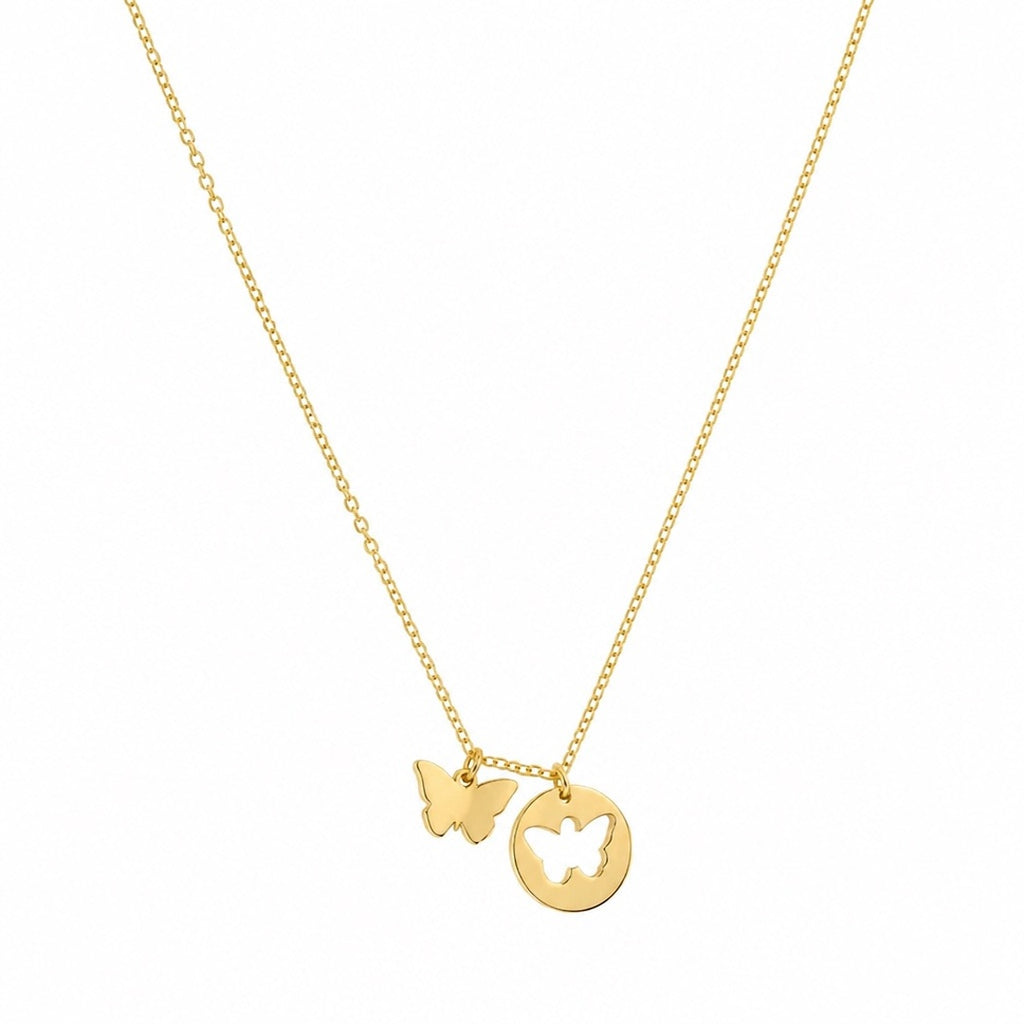 18K Gold PVD Butterfly Cutout Necklace