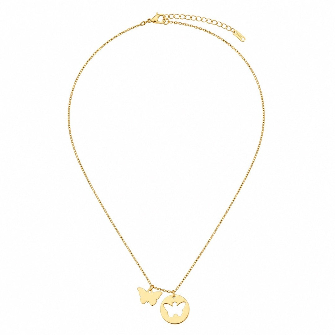 18K Gold PVD Butterfly Cutout Necklace