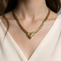 18K Gold PVD Curb Chain Pendant Necklace