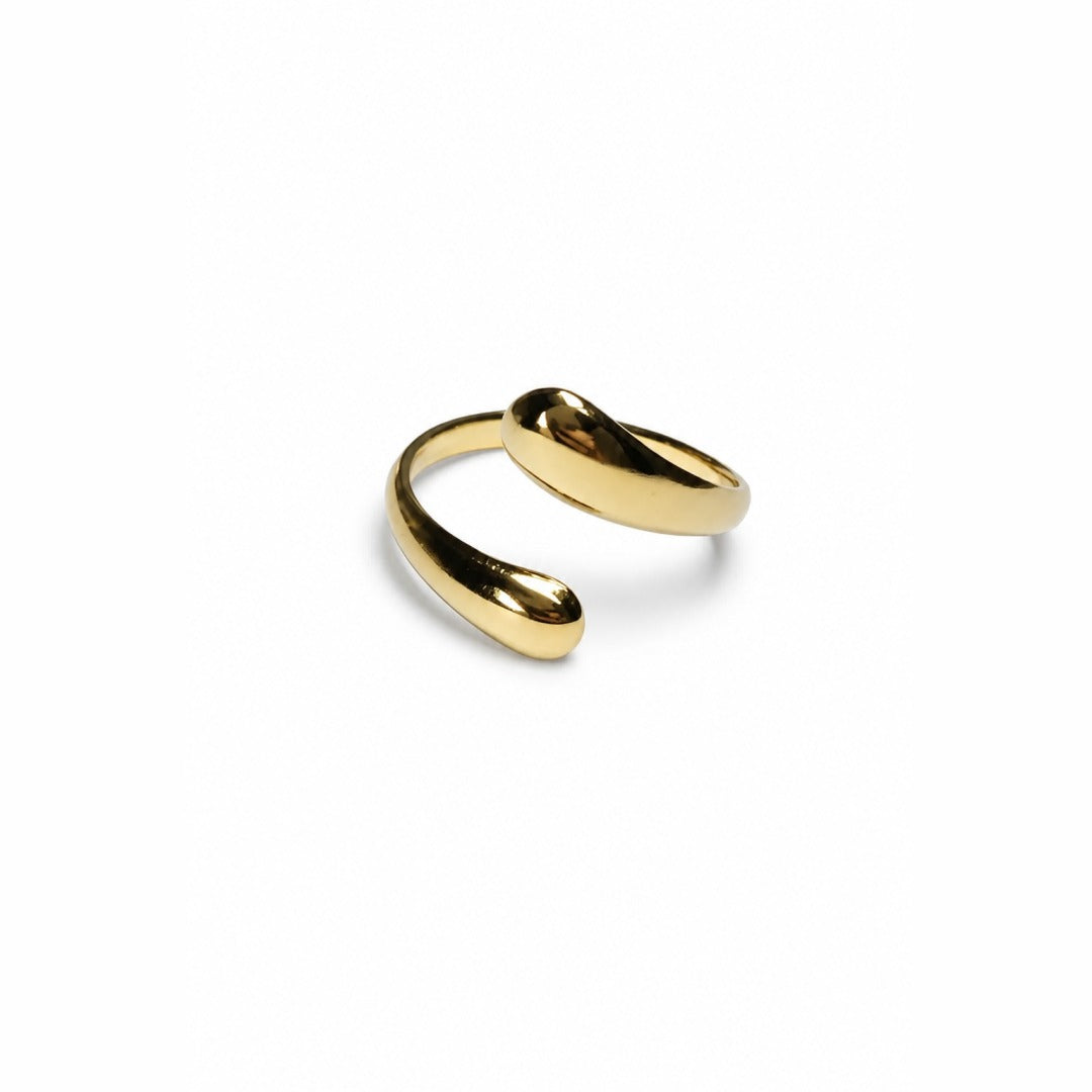 18K Gold PVD Teardrop Wrap Ring