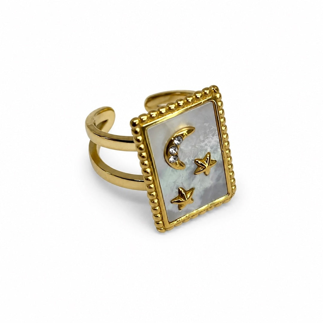 18K Gold PVD Celestial Shell Ring