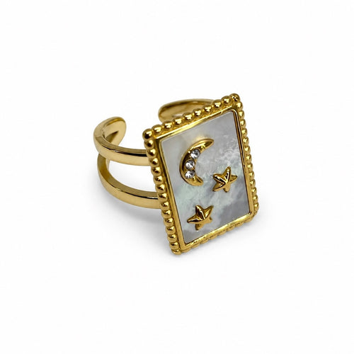 18K Gold PVD Celestial Shell Ring