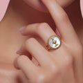 18K Gold PVD Sun & Moon Shell Ring