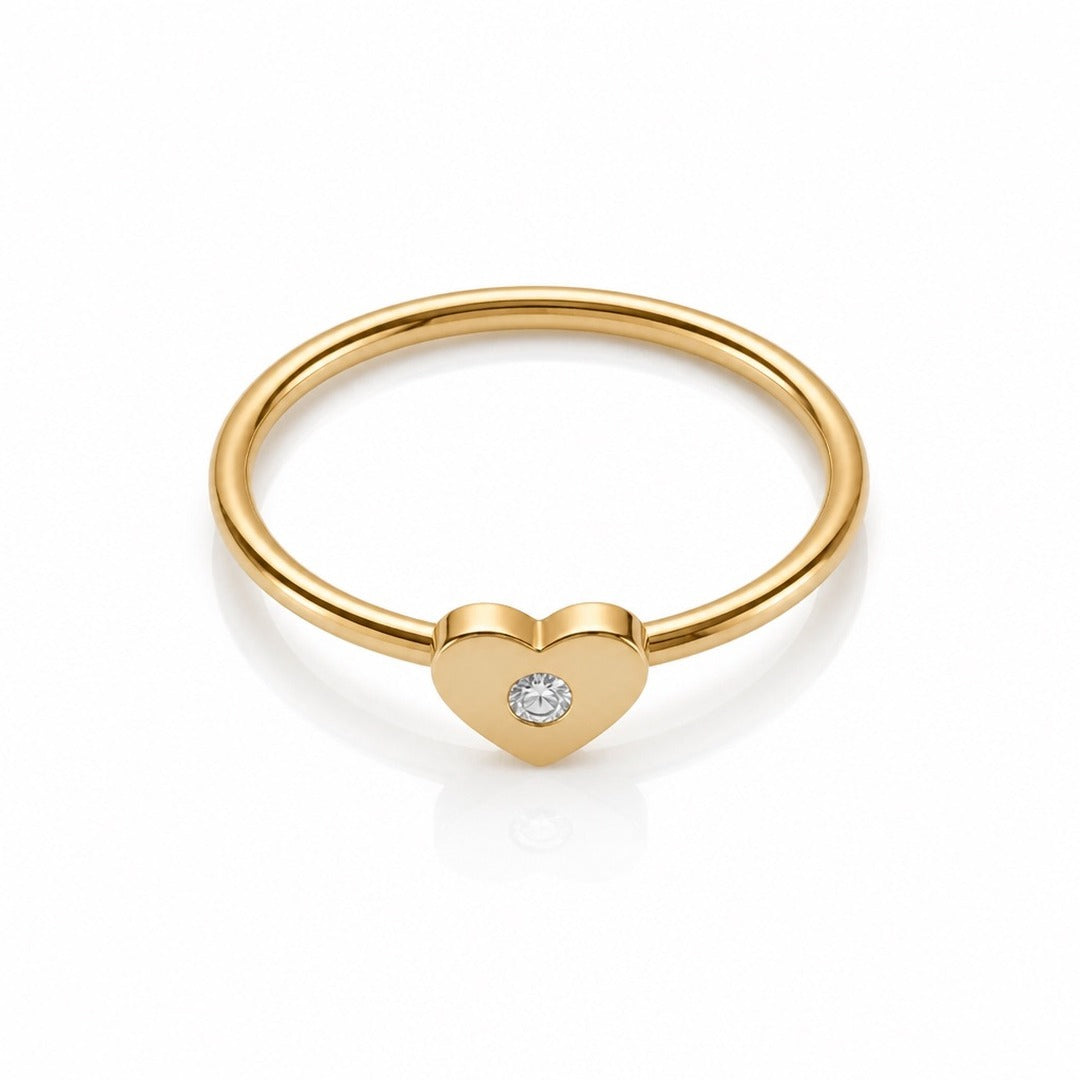 CZ Stone Heart Symbol Ring